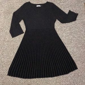 Calvin Klein Gray Sweater Skater Dress Knit SZ M